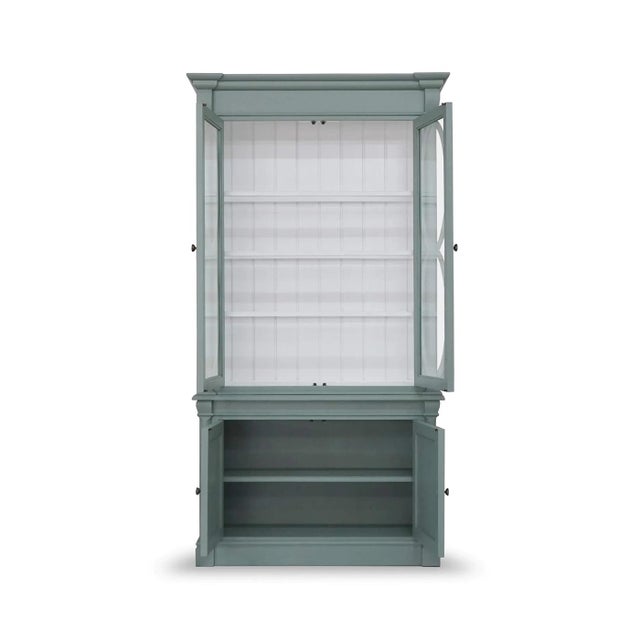 French Provincial Small French Provincial Bookcase - Green Smoke For Sale - Image 3 of 7