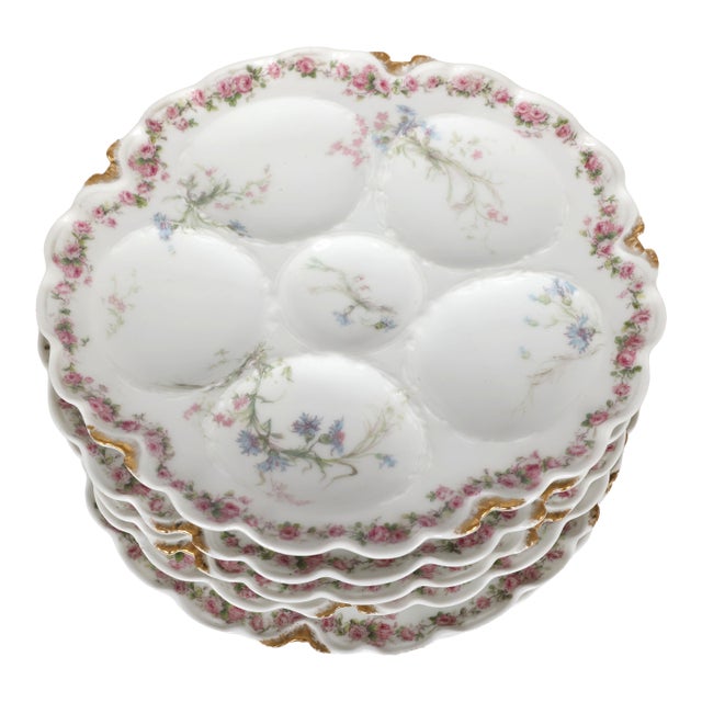 Antique Haviland & Co. Limoges Oyster Plates - Set of 6 For Sale