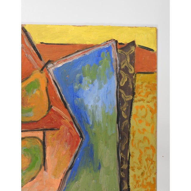 Contemporary acrylic on wood panel still life fauvist abstract pears still life painting by K. C. Bacon (1948-2026)...