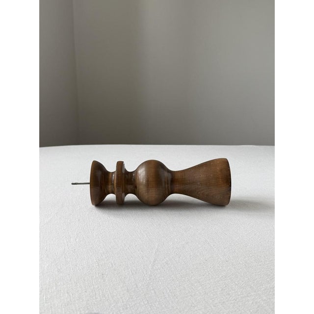 1970s Mid-Century Modern Hungarian Turned Wooden Candlestick, 1960s For Sale - Image 5 of 7