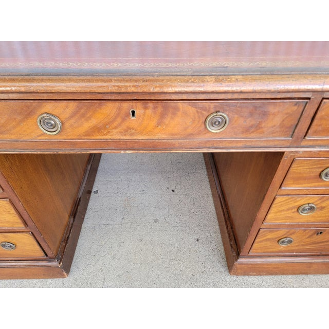 Wood Georgian Leather Top Mahogany Desk Circa. 1840-1860 For Sale - Image 7 of 18