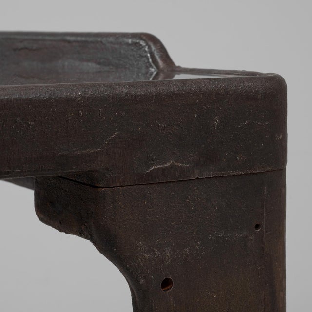 Mid 20th Century French Cast Iron Industrial Work Table With Brass Top For Sale In Greensboro - Image 6 of 18