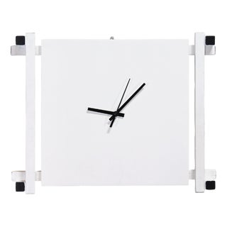 White Wall Clock in the style of Gerrit Rietveld, 1980s For Sale