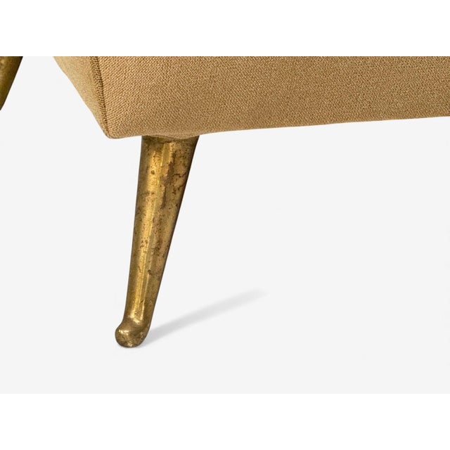 Isa Bergamo, Camel Velvet, Bronze, Wingback Chairs, Italy, 1950s For Sale - Image 13 of 14