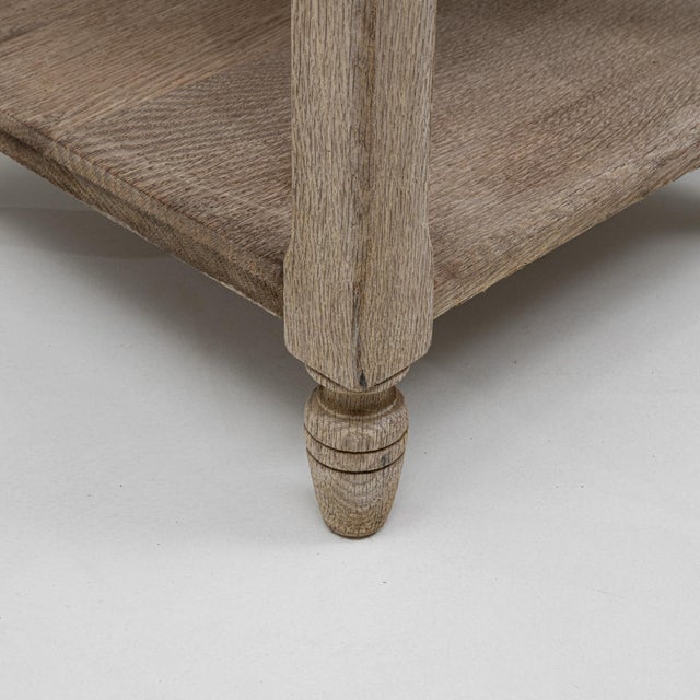 1920s French Louis XVI Oak Bedside Table With Marble Top For Sale - Image 13 of 18