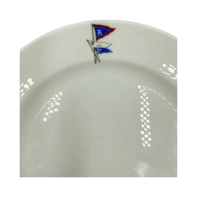 Vintage New York Yacht Club Nautical Burgee Flag Plate For Sale - Image 9 of 13