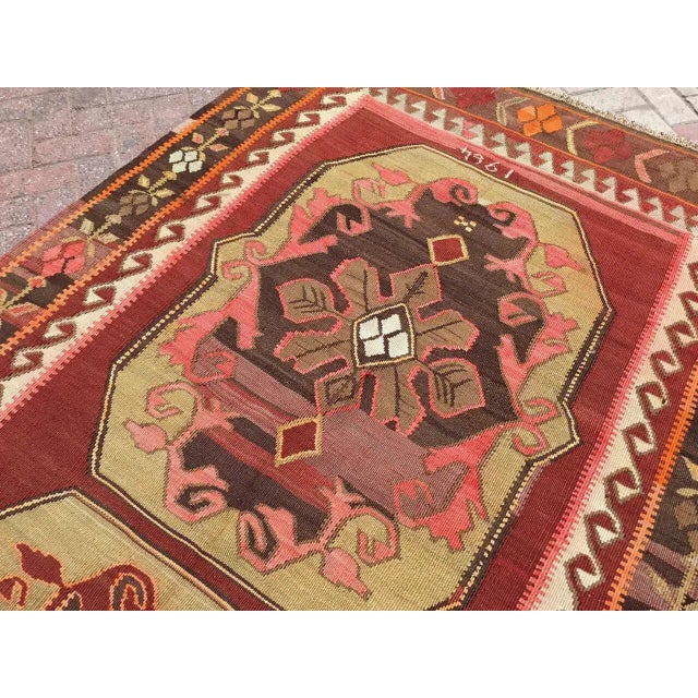 1960's Bold Geometrical Design Turkish Kilim Runner - 60" X 150" For Sale - Image 9 of 11