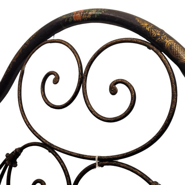 Bristol wrought iron headboard, floral motifs, ff. S. Xix - united kingdom exceptional forged bristol headboard made using...