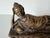 Hollywood Regency Vintage Asian Reclining Buddha Bronze Sculpture With Ornate Relief Base For Sale - Image 3 of 12