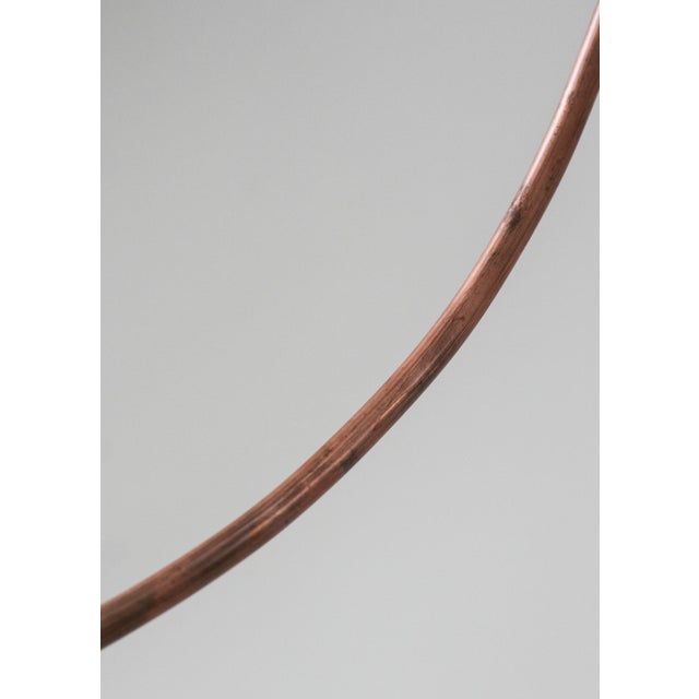 Vintage Adjustable Hanging Light in Copper and Opaline Glass For Sale - Image 15 of 17