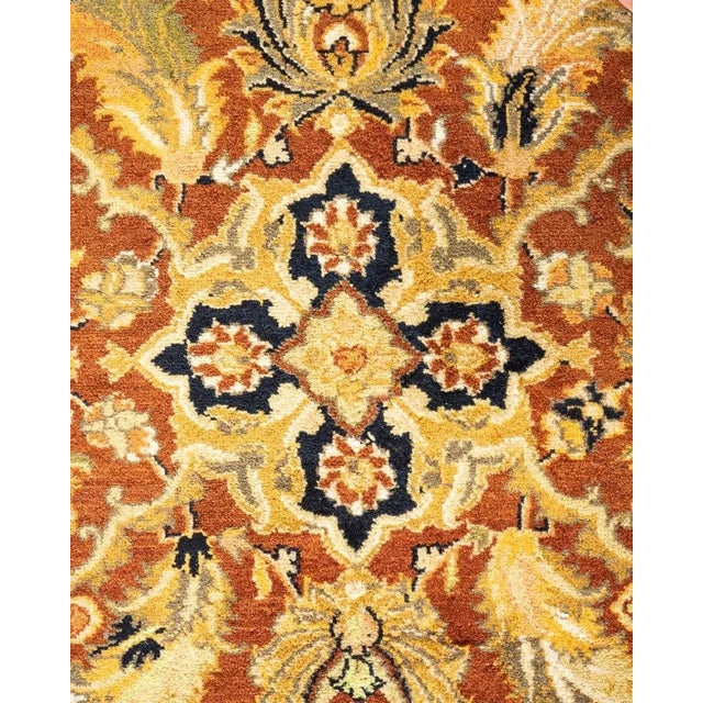 Traditional Mogul, One-of-a-Kind Hand-Knotted Area Rug in Orange, 6' 1" x 8' 10" For Sale - Image 3 of 8
