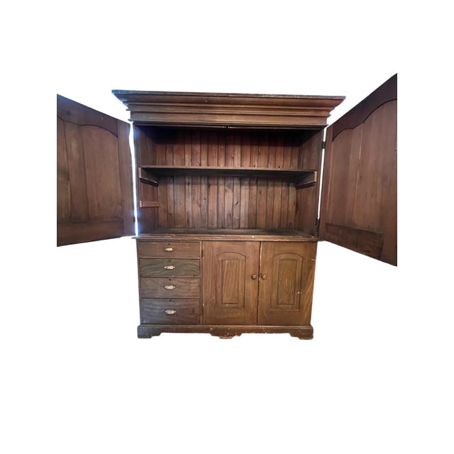 Tan Antique Country Maids Pantry Cabinet For Sale - Image 8 of 11