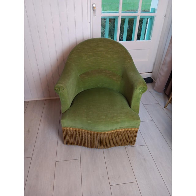 Textile Vintage Green Toadstool Chair, 1980s For Sale - Image 7 of 7