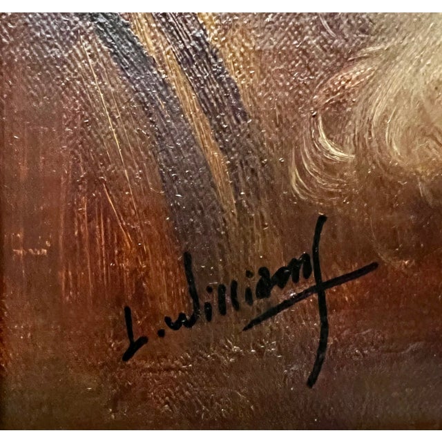 Textile 19th Century Isaac L. Williams Signed Portrait of Man With a Beard, Framed For Sale - Image 7 of 8