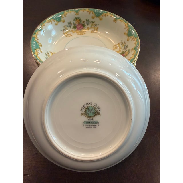 Transitional Vintage 1930s Noritake Tiffany Floral Fruit Dessert Bowls – Set of 7 For Sale - Image 3 of 3
