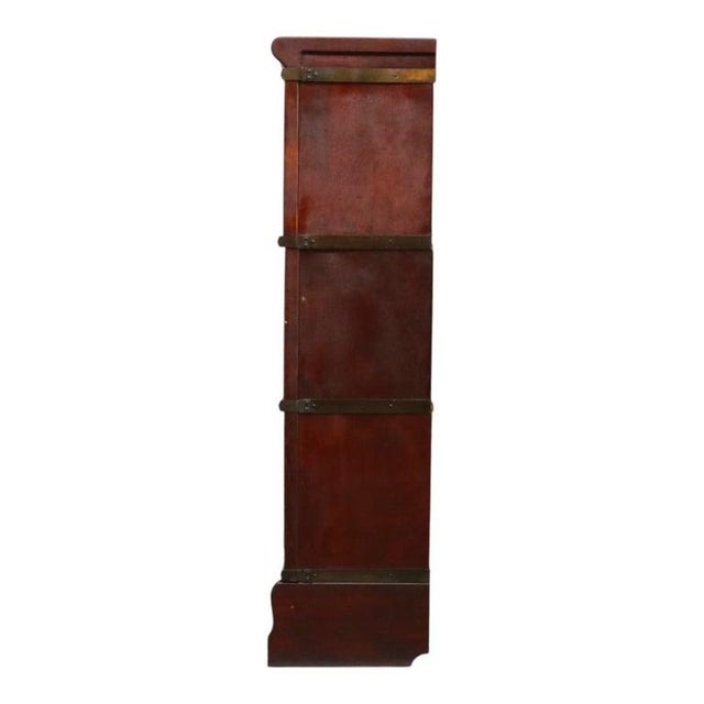 1920s Macey Arts & Crafts Mahogany 3 Stack Barrister Bookcase C1920 For Sale - Image 5 of 8