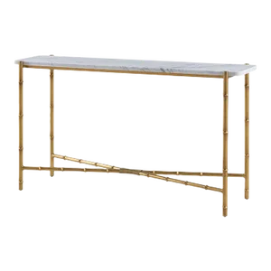 Mid Century Marble Top Console Table