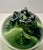 Abstract MCM Signed Robert C. Fritz Studio Art Glass Sculpture Olive Green Abstract 6”x6" For Sale - Image 3 of 6
