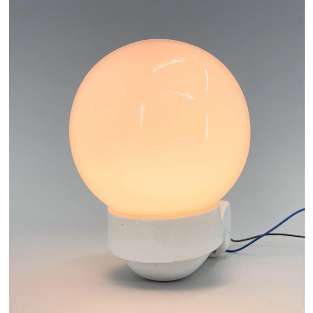 Ceramic & Opaline Glass Wall Lamp, Czechoslovakia, 1950s For Sale - Image 6 of 9