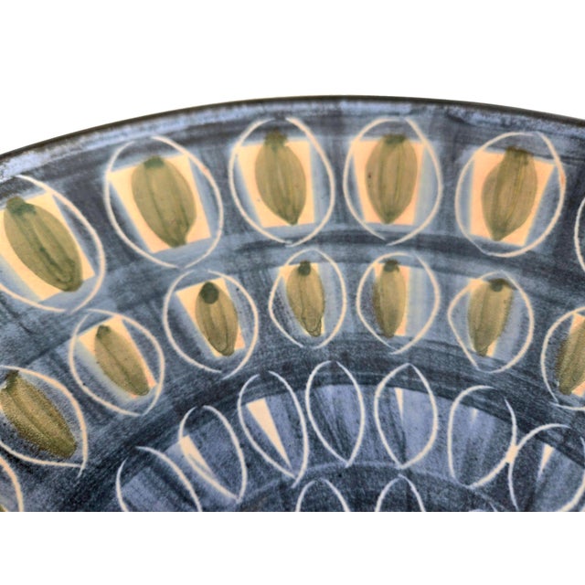 Blue Mid 20th Century Danish Pottery Platter by Ady Kroyer Johansen, Signed For Sale - Image 8 of 15