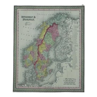 Sweden & Norway by Cowperthwait, 1850 For Sale