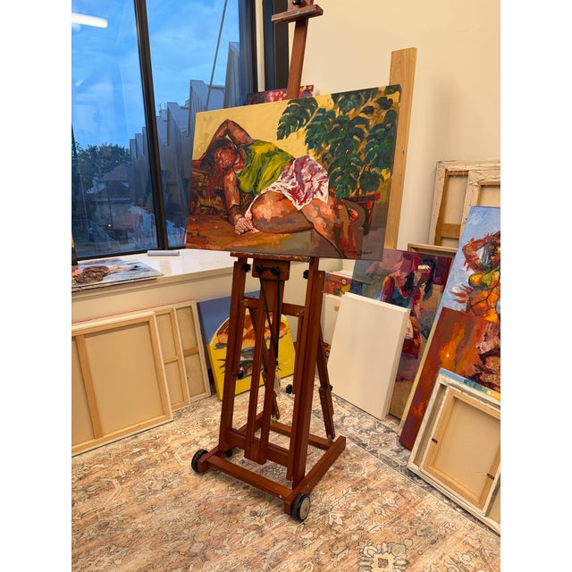 A Soft Surrender , Acrylic Painting by Godfrey Afebuame (2026) , 21st Century, Contemporary Art, Figurative Portrait, Africa Women, Impressionism. For Sale - Image 4 of 8