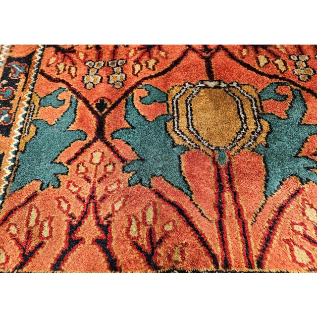 Vintage Persian Mahal Sultanabad Rug, Hand-Knotted Wool, Geometric Pattern, 4x6, Terracotta & Blue For Sale - Image 11 of 13