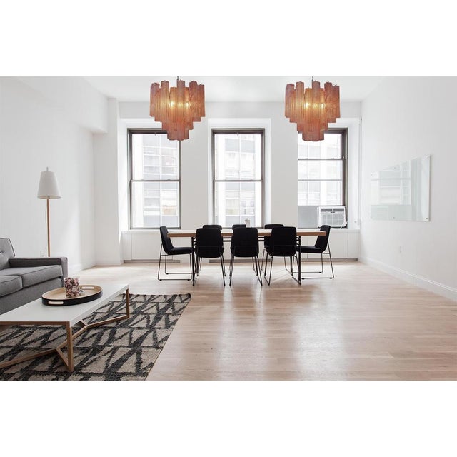 1980s Pink Alabaster Murano Glass Tronchi Chandeliers, 1980s, Set of 3 For Sale - Image 5 of 16