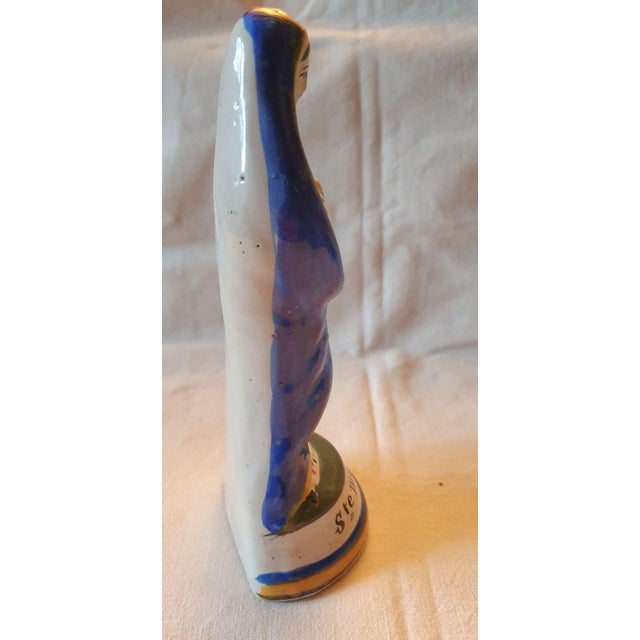 Ceramic Virgin and Child Figure in Wooden Chapel from Quimper, Late 19th Century For Sale - Image 7 of 18