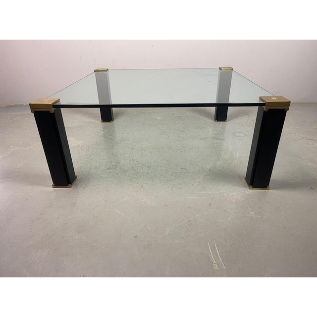 Mid-Century Hollywood Regency Glass and Brass Coffee Table by Peter Ghyczy, Netherlands, 1970s For Sale - Image 11 of 13