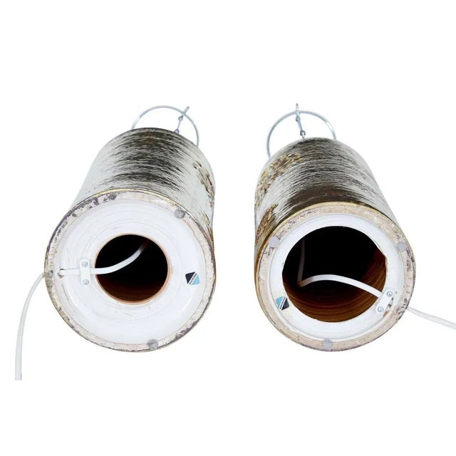 Mid-Century Gilt Lamps by Bitossi for Bergboms, Set of 2 For Sale - Image 3 of 8