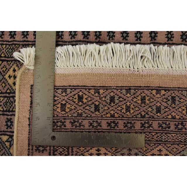 Bokhara Jaldar Rug 3’1” X 4’9” Beige Wool Tribal Hand-Knotted Oriental Carpet For Sale - Image 11 of 11