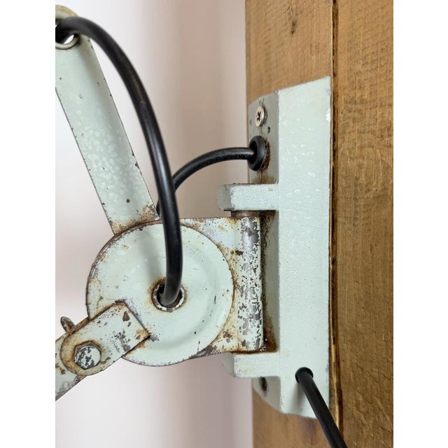 Brown Industrial Green Scissor Wall Lamp from Elektroinstala, 1960s For Sale - Image 8 of 18