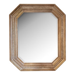 Large Octagonal Cerused-Oak Mirror For Sale