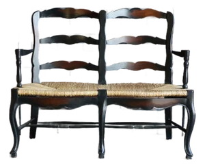 Country French Ladderback Bench