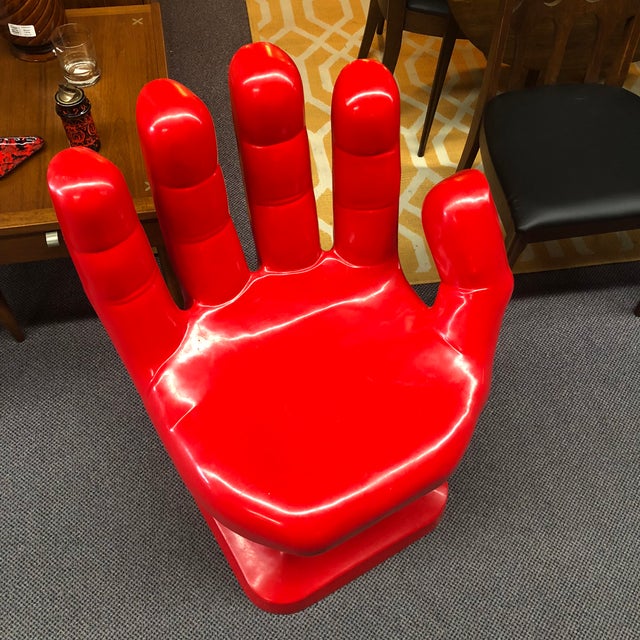 Retro 1970’s Red Plastic Hand Chair Chairish