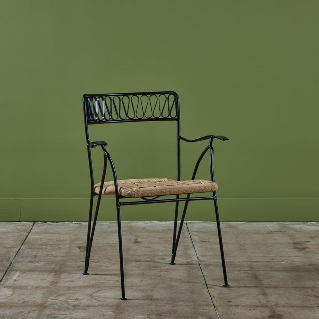 Black Set of Eight Maurizio Tempestini "Ribbon" Patio Chairs for Salterini, Attributed For Sale - Image 8 of 12