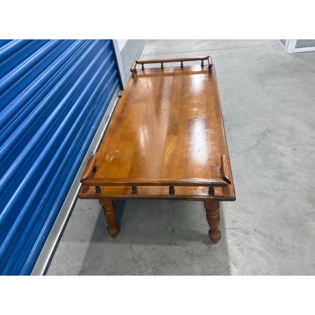 American Vintage Early American Spindle Rail Coffee Table For Sale - Image 3 of 7