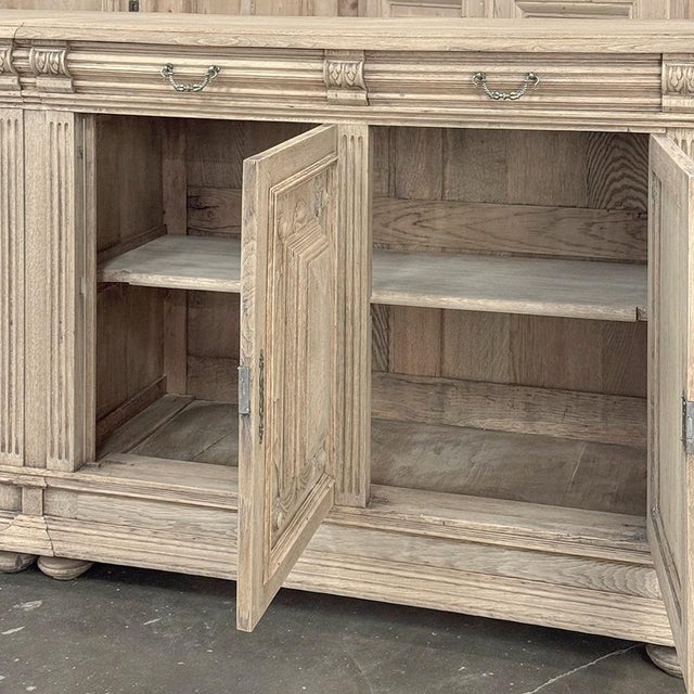 19th Century Louis XIV Style Stripped Oak Buffet For Sale - Image 13 of 18