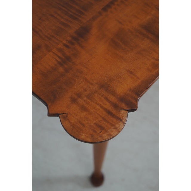 Tiger Maple Scalloped Top Dining Room Table For Sale - Image 4 of 12