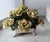 Mid-Century Modern Vintage Italian Capodimonte-Style Porcelain Floral Arrangement Yellow Roses and Green Leaves Set Inside a White Textured Ceramic Basket. For Sale - Image 3 of 16