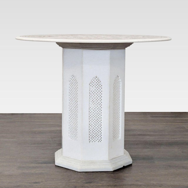 Traditional Pietra-Dura Marble Bistro Table For Sale - Image 3 of 7