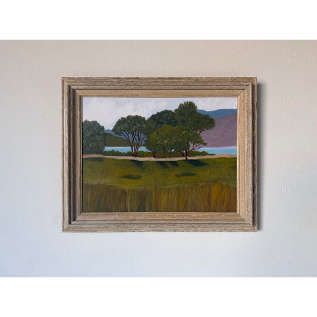 Impressionist 1980s Vintage Impressionist Landscape Oil on Canvas Painting, Wood Framed For Sale - Image 3 of 12