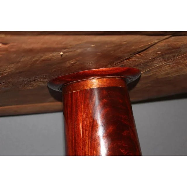 Empire pedestal table early XIX in mahogany, grey and light grey marble top, varnished finish, good condition