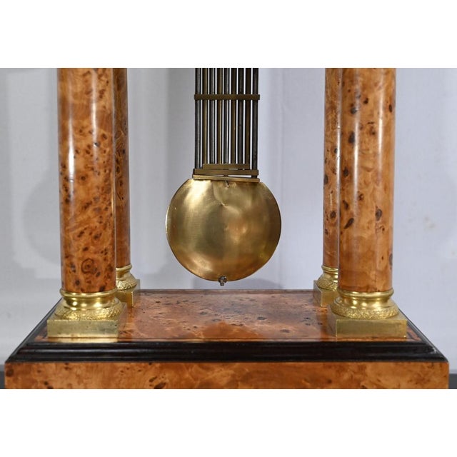 Empire Thuya Burl & Glass Clock, Early 19th Century For Sale - Image 11 of 18