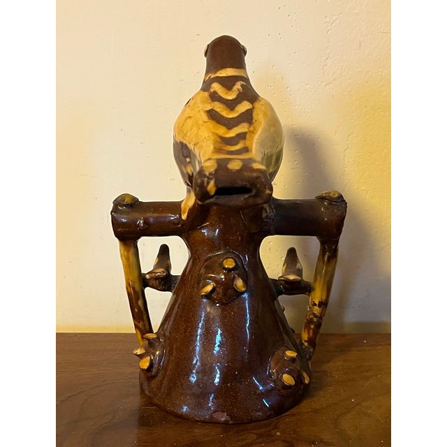 Antique 19th Century English Folk Art Staffordshire Redware Slip Decorated Bird Whistle, Circa 1820 For Sale - Image 9 of 15