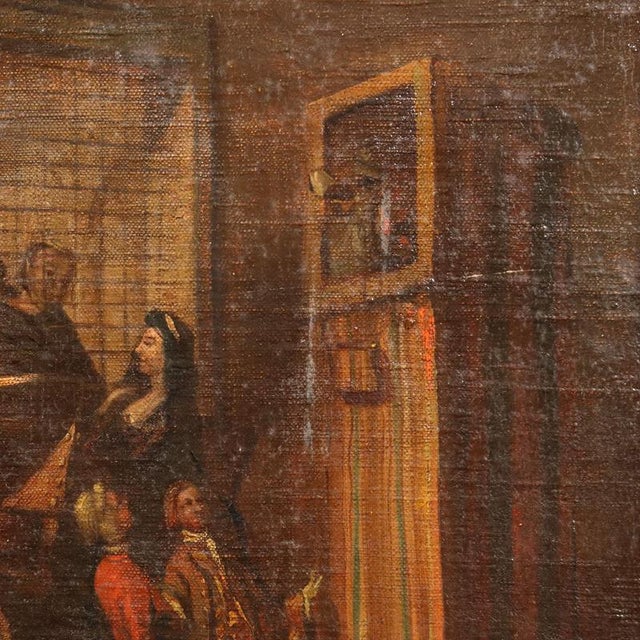 Textile Parlour of the Nuns of San Zaccaria, Oil on Canvas, Framed For Sale - Image 7 of 11