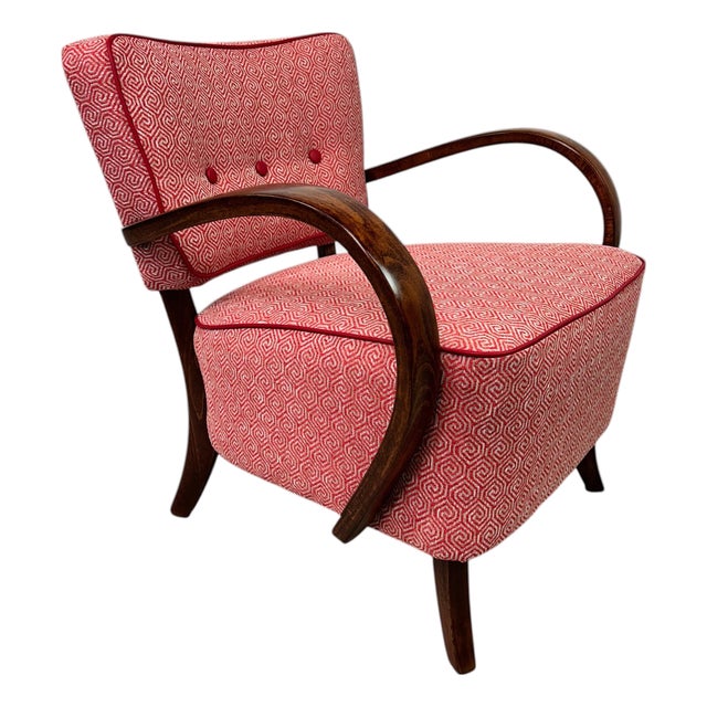 Art Deco H237 Armchair attributed to Jindřich Halabala, 1930s For Sale