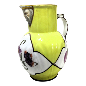 Antique 6" Hand Painted Pitcher + Face on the Spout