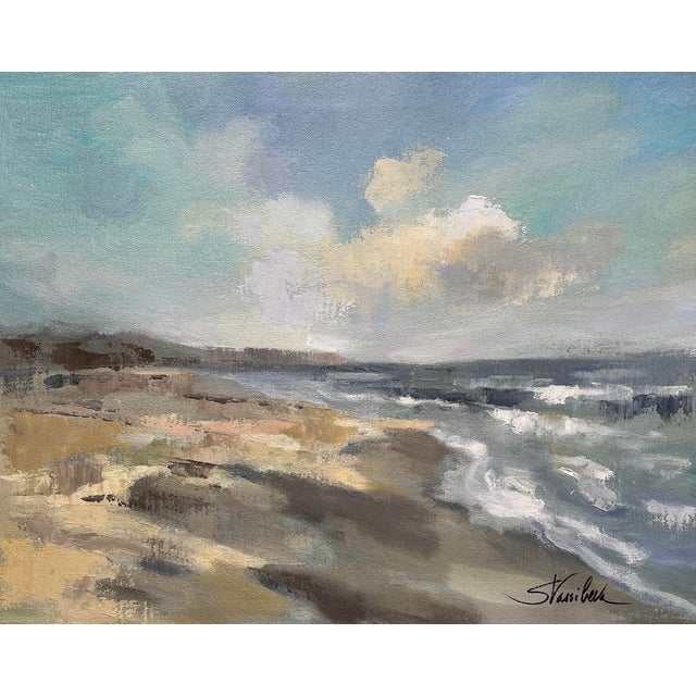 Morning Beach Acrylic Painting For Sale